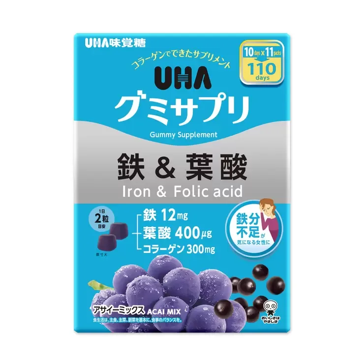 UHA Gummy Supplement Железо и фолиевая кислота 220 шт