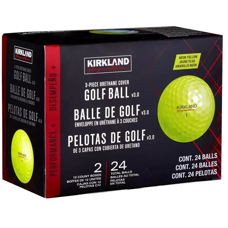 Kirkland Signature Мячи для гольфа 3-слойные версия 3.0 желтые 24 шт
