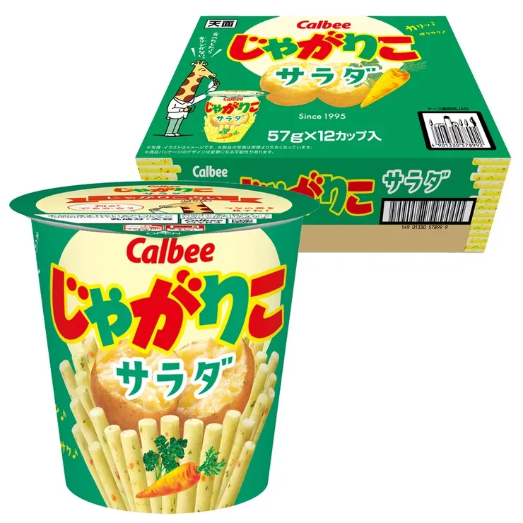 Calbee Jagariko Картофельные снеки со вкусом салата 57g × 12 шт.
