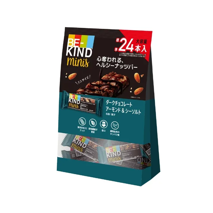 Bi-Kind мини-батончики черный шоколад с миндалем и морской солью, 24 шт
